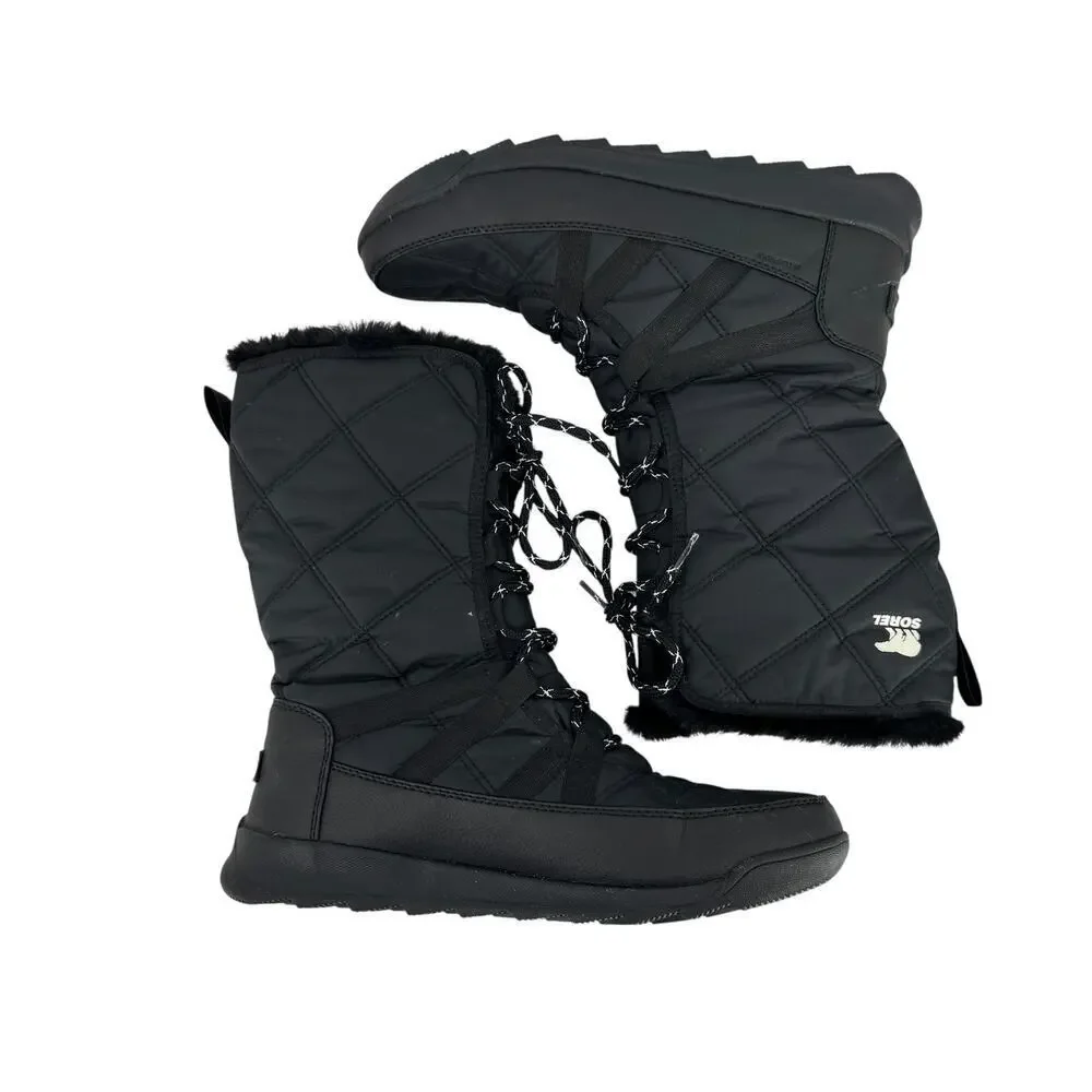 Sorel Whitney II Tall Snow Rain Ice Cold Weather Boots Black Size 11 Waterproof